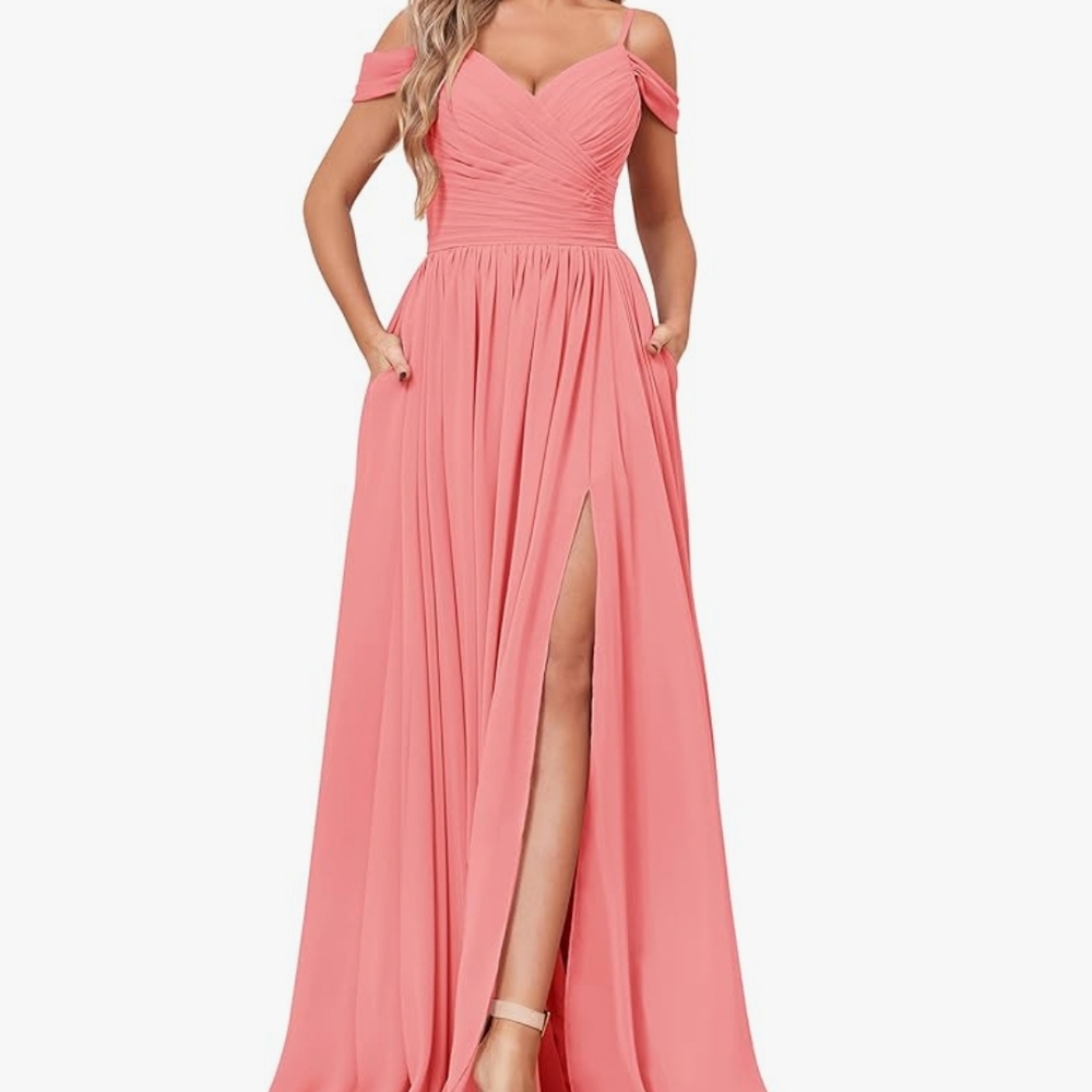 Elegant Pink Off-Shoulder Dress